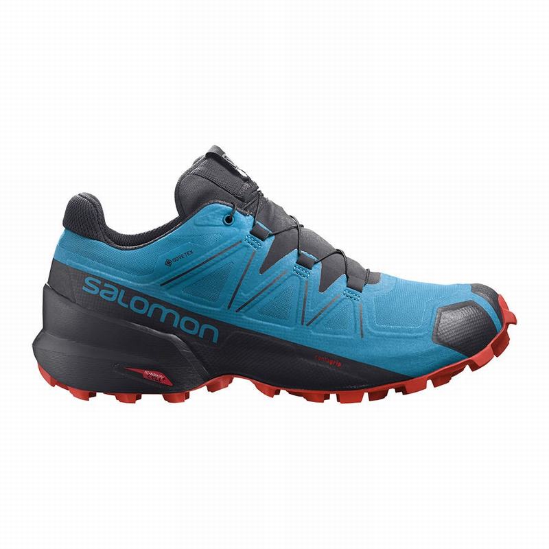 SALOMON UK SPEEDCROSS 5 GORE-TEX - Mens Trail Running Shoes Blue/Black,TYLD73089